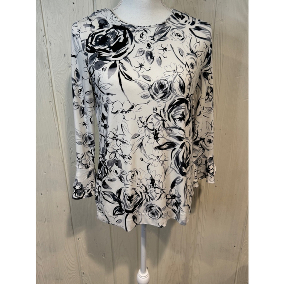 Karl Lagerfeld Paris Yessie Trumpet Sleeve Blouse, size S - Picture 3 of 9